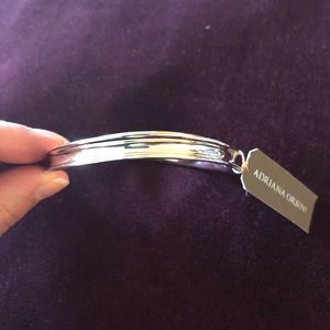 Adriana Orsini Silver Concave Bangle Bracelet